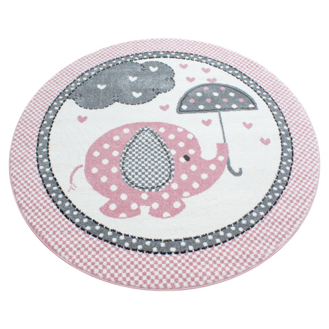 Kusový koberec Kids 570 pink kruh Rozmery koberca: 160x160 kruh Ayyildiz