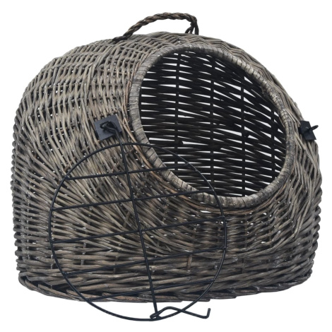 vidaXL Prepravka pre mačku sivá 50x42x40 cm prírodná vŕba