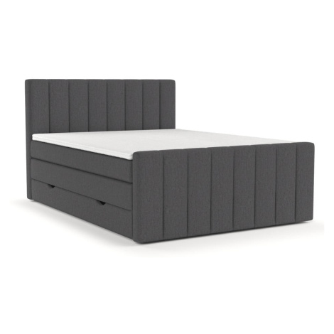 Sivá boxspring posteľ s úložným priestorom 200x200 cm Ruby – Maison de Rêve