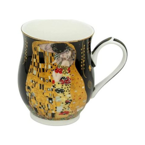 Home Elements Porcelánový hrnček 350 ml, Klimt Bozk čierny