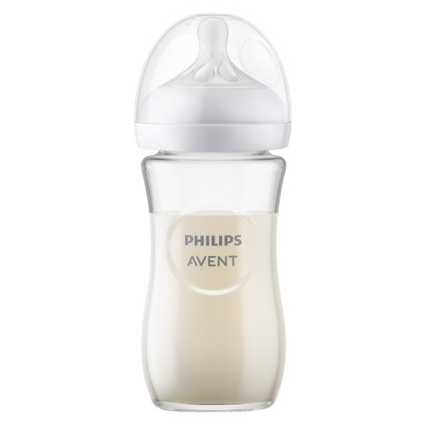 PHILIPS AVENT Fľaša Natural Response sklenená 240ml, 1m+