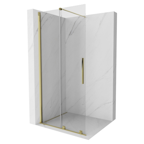 MEXEN/S - Velár posuvné sprchové dvere Walk-in 85, transparent, zlatá 871-085-000-03-50
