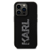 Karl Lagerfeld 3D Rubber Glitter Logo Karl Zadný Kryt pre iPhone 15 Pro Black