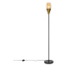 Moderná stojaca lampa zlatá s jantárovým sklom - Drop