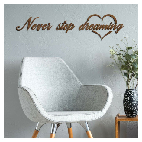 Motivačný nápis na stenu - Never stop dreaming