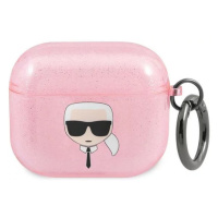 Obal Karl Lagerfeld KLA3UKHGP AirPods 3 cover pink Glitter Karl`s Head (KLA3UKHGP)