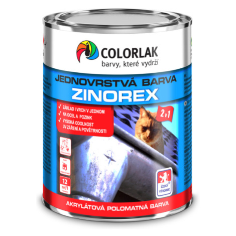COLORLAK ZINOREX S2211 - Akrylátová farba na oceľ a pozink RAL 7012 - čadičová šedá 0,6 L