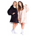 Cozy Noxxiez CH355 Čierna - hrejivá mikinová deka s kapucňou pre teenagerov a dospelých