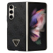 Guess 4G PU Leather Triangle Zadný Kryt pre Samsung Galaxy Z Fold 5 Black