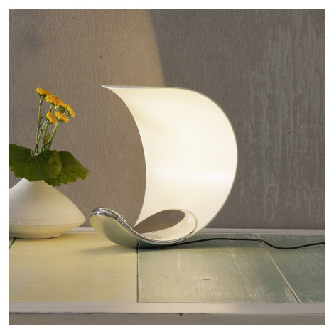 Dizajnová stolová lampa Curl biela/zrkadlová Luceplan