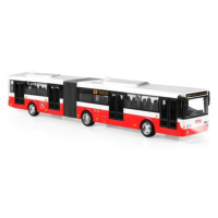 Kĺbový autobus ktorý hlási zastávky česky 36 cm červený