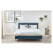 Modrá dvojlôžková posteľ Bobochic Paris Sary Light, 160 x 200 cm