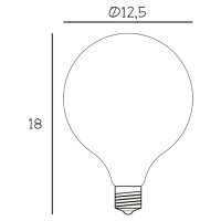 LED žiarovka Globe, E27, Ø 12,5 cm, matná, 5 W, 2 200 K