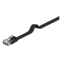 PremiumCord Plochý patch kábel UTP RJ45-RJ45 CAT6 10m čierny