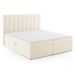 Béžová boxspring posteľ s úložným priestorom 180x200 cm Gina – Milo Casa