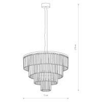 Závesné svetlo Cristal, transparentné/strieborné, Ø 71 cm