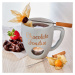 CHOCOLATE FONDUE Hrnček se 2 vidličkami - šedá