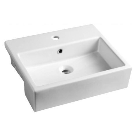 ISVEA - PURITY keramické umývadlo polozápustné 50x42cm, biela 10PL52050