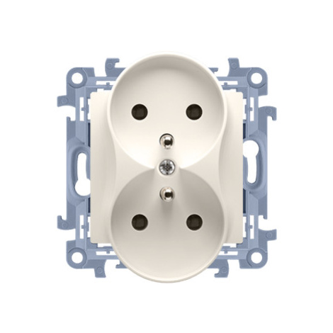 Dvojzásuvka 2P+T/16A/250V clonky (SS) krémová SIMON10 (simon)