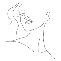 Plagát 29x41 cm Minimal Woman Face Line Art – Veronika Boulová