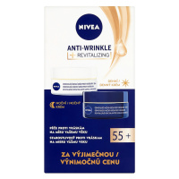 NIVEA Obnovujúci denný a nočný krém proti vráskam 55+ 2x 50 ml