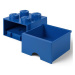 LEGO® úložný box 4 - so zásuvkou modrá  250 x 250 x 180 mm