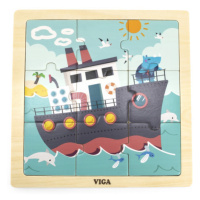 Puzzle na podstavci Viga 44630 9 dielikov - loď