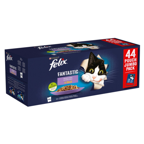 Purina Kapsičky pre mačky Felix Fantastic hovädzie, kura, losos, tuniak 44 x 85