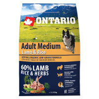 ONTARIO Adult Medium Lamb & Rice granule pre psov 1 ks, Hmotnosť balenia (g): 2,25 kg