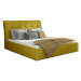 NABBI Ikaria 140 čalúnená manželská posteľ s roštom žltá