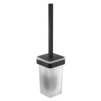 Gedy - SAMOA WC kefa závesna, mliečne sklo, čierny mat A83314