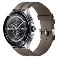 Xiaomi Watch 2 Pro Bluetooth Silver Case with Brown Leather Strap