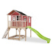 Domček cédrový na pilieroch Loft 750 Red Exit Toys veľký s vodeodolnou strechou pieskoviskom a 2