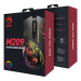 Marvo Myš M209, 6400DPI, optika, 6tl., drátová USB, černá, herní, podsvícená