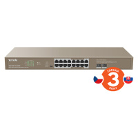 Tenda TEG1118P-16-250W 16xRJ45 Switch + 2x SFP, 16xPoE 802.3af/at, 10/100/1000Mbps, 230W