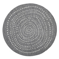 Kusový koberec Twin-Wendeteppiche 103112 grau creme kruh – na ven i na doma - 200x200 (průměr) k