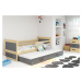 Expedo Detská posteľ FIONA P2 + matrac + rošt ZADARMO, 80x190 cm, borovica/ružová