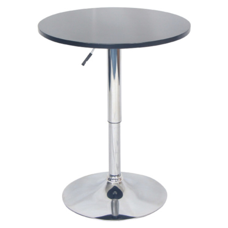 Barový stôl s nastaviteľnou výškou, čierna, priemer 60 cm, BRANY 2 NEW Tempo Kondela