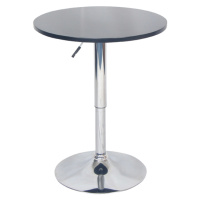 Barový stôl s nastaviteľnou výškou, čierna, priemer 60 cm, BRANY 2 NEW