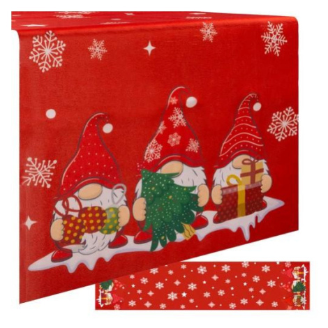 Vianočný červený behúň na stôl - 150x40 cm
