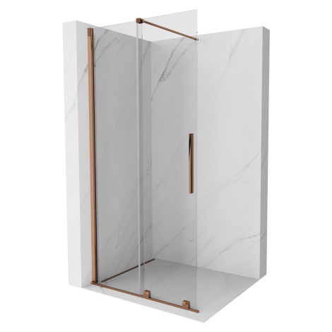 MEXEN/S - Velár posuvné sprchové dvere Walk-in 80 cm, transparent, ružové zlato 871-080-000-03-6