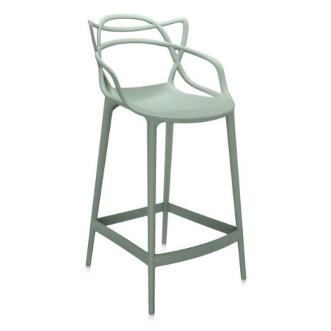 Kartell - Nízka barová stolička Masters, zelená