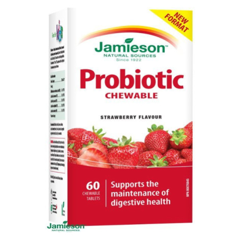 Jamieson Probiotic Chew s príchuťou jahodového jogurtu 60 tabliet