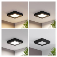Prios LED stropné svietidlo Alette, čierne, 12 W, CCT, stmievateľné