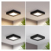 Prios LED stropné svietidlo Alette, čierne, 12 W, CCT, stmievateľné