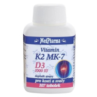 MEDPHARMA Vitamín K2 MK-7 + D3 1000 IU 107 kapsúl