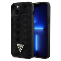 Guess Rhinestones Triangle Metal Logo Kryt pre iPhone 15 Plus, Čierny