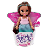 Zúru Princezná Sparkle Girlz malá v kornútku ružovozelené šaty Hnedé vlasy