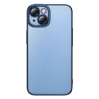 Kryt Baseus Glitter Transparent Case and Tempered Glass set for iPhone 14 (blue)