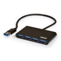 PORT HUB USB-A, 4x USB-A 3.0, čierna